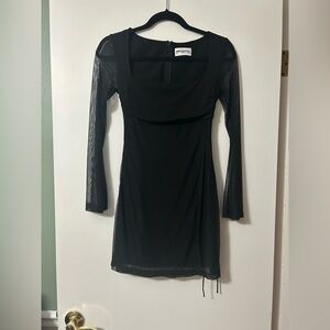 Princess Polly Black Sheer Long Sleeve Dress